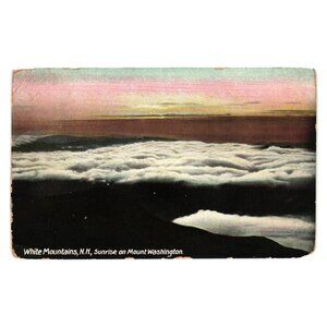 White Mountains NH Sunrise On Mount Washington 1908 Postcard Antique Vintage